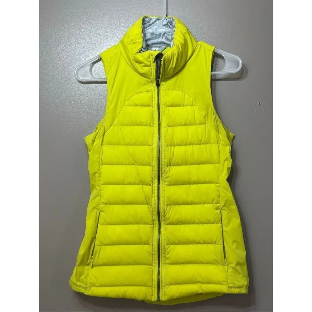 Lululemon Fluffed Up Goose Down Neon Puffer Vest Women's Size 4US
